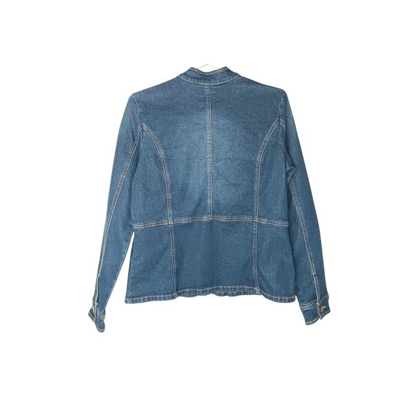 New Baccini Denim Jacket Blue Size Small Classic Button Front Casual Jean - Picture 3 of 14